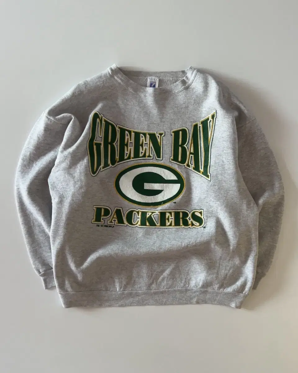 90s LOGO 7 USA GREEN BAY 레터링 맨투맨 XL